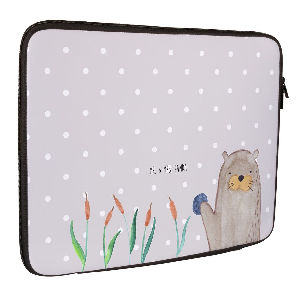 20 x 28 Notebook Tasche  Otter mit Stein Notebook Tasche, Laptop, Computertasche, Tasche, Otter, Fischotter, Seeotter, Otter Seeotter See Otter