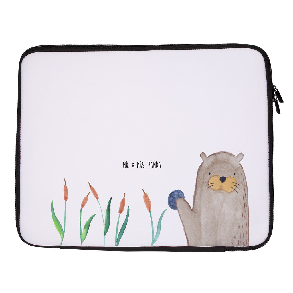 20 x 28 Notebook Tasche  Otter mit Stein Notebook Tasche, Laptop, Computertasche, Tasche, Otter, Fischotter, Seeotter, Otter Seeotter See Otter