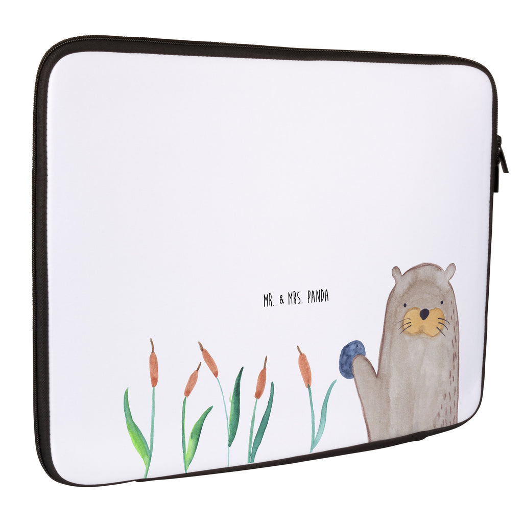 20 x 28 Notebook Tasche  Otter mit Stein Notebook Tasche, Laptop, Computertasche, Tasche, Otter, Fischotter, Seeotter, Otter Seeotter See Otter