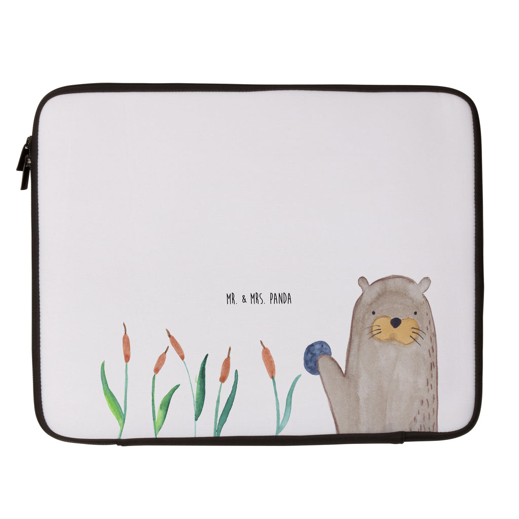 20 x 28 Notebook Tasche  Otter mit Stein Notebook Tasche, Laptop, Computertasche, Tasche, Otter, Fischotter, Seeotter, Otter Seeotter See Otter