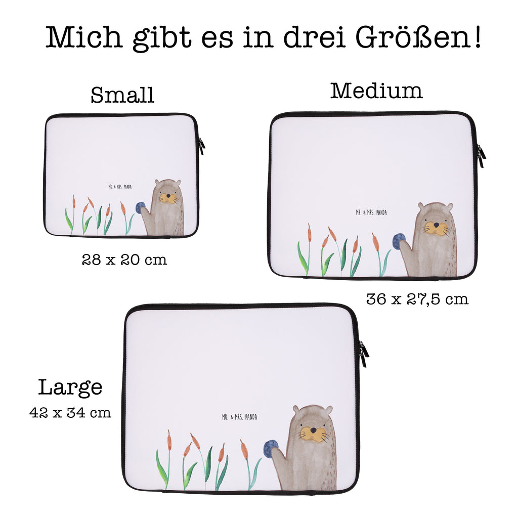 20 x 28 Notebook Tasche  Otter mit Stein Notebook Tasche, Laptop, Computertasche, Tasche, Otter, Fischotter, Seeotter, Otter Seeotter See Otter