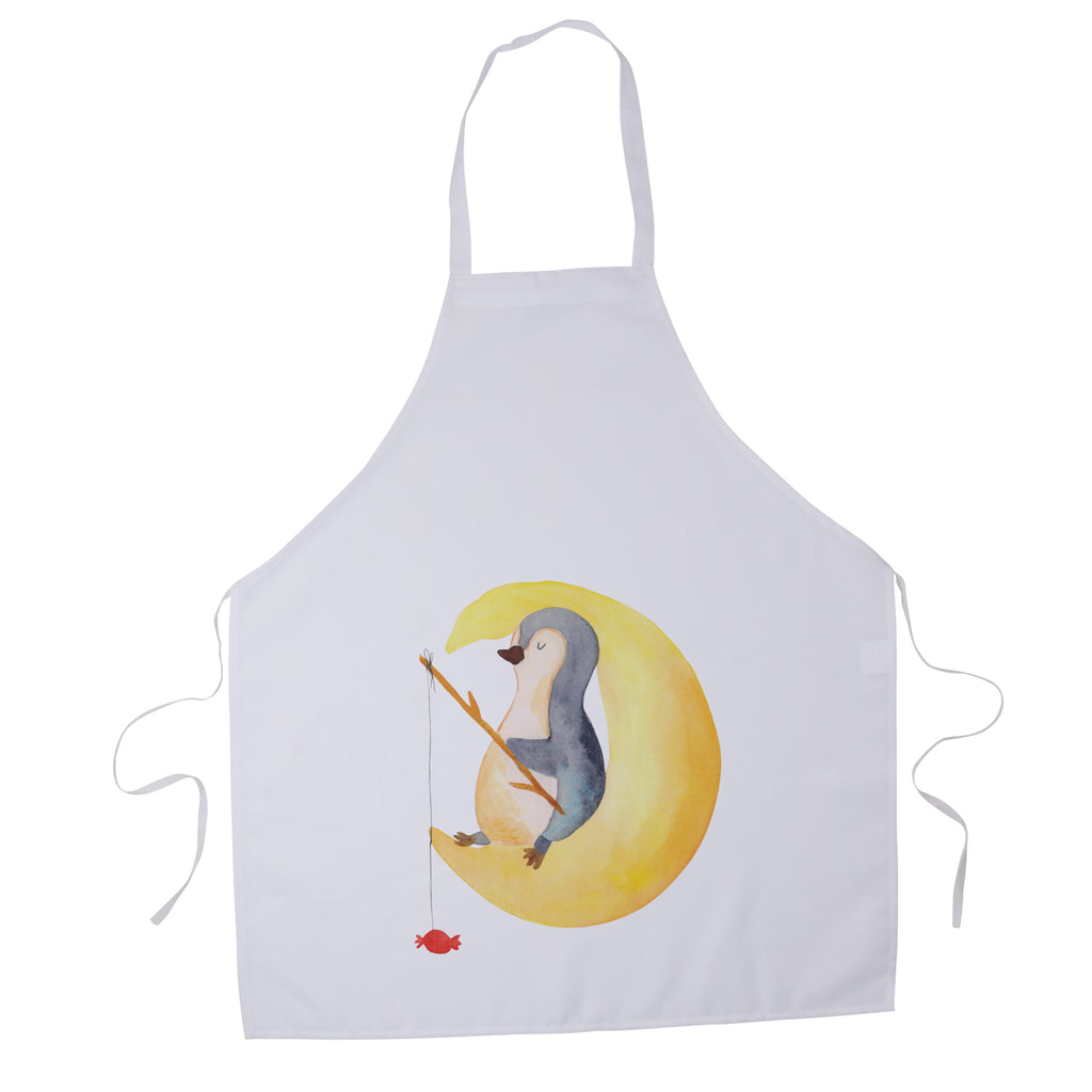 Kochschürze Pinguin Mond Schürze, Backschürze, Küchenschürze, Grillschürze, Latzschürze, Pinguin, Pinguine, Spruch, schlafen, Nachtruhe, Einschlafen, Schlafzimmer, Schlafstörungen, Gästezimmer