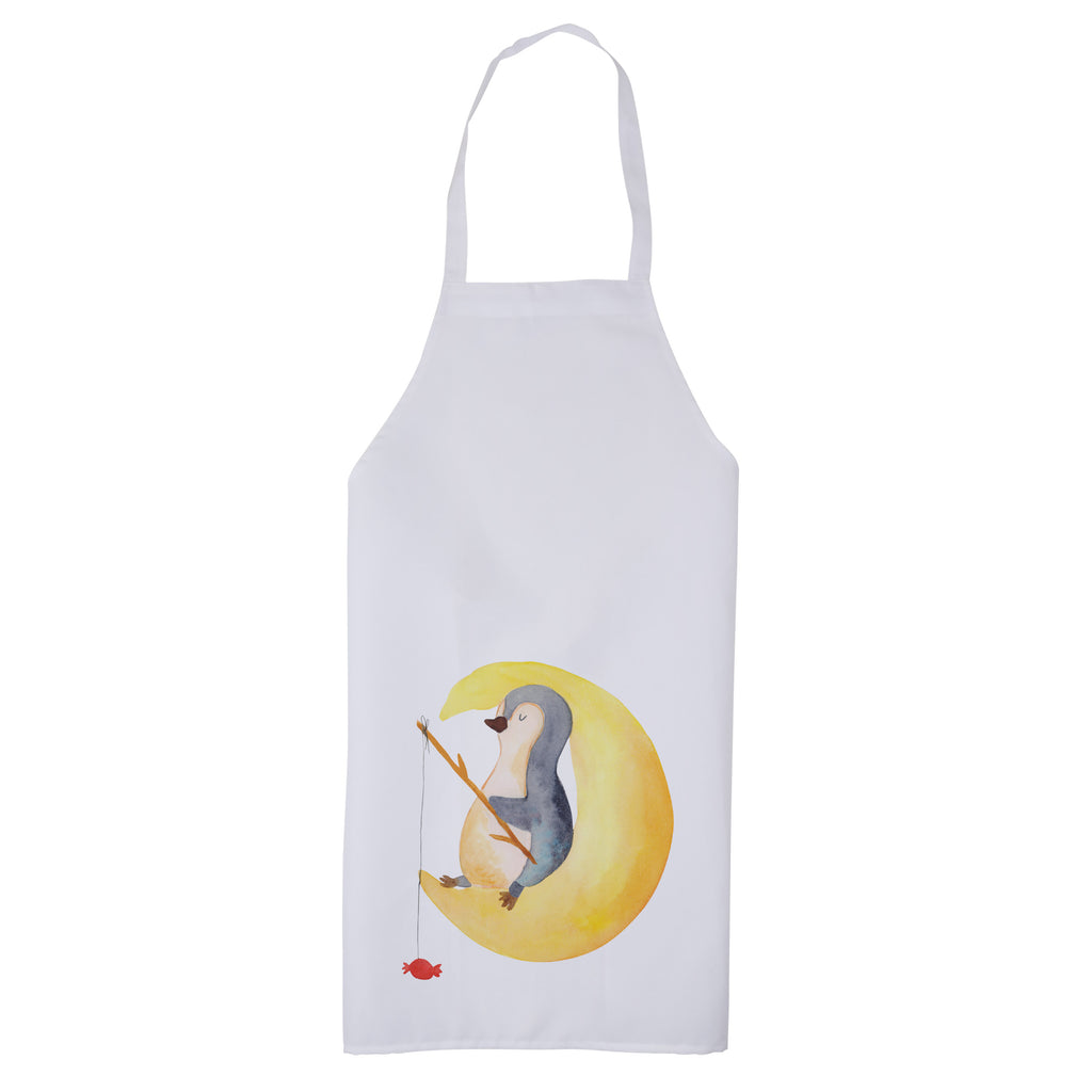 Kochschürze Pinguin Mond Schürze, Backschürze, Küchenschürze, Grillschürze, Latzschürze, Pinguin, Pinguine, Spruch, schlafen, Nachtruhe, Einschlafen, Schlafzimmer, Schlafstörungen, Gästezimmer