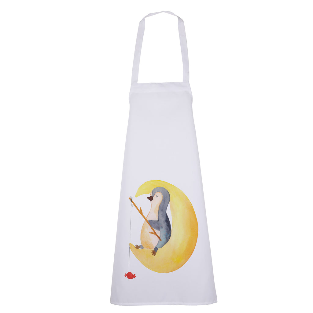 Kochschürze Pinguin Mond Schürze, Backschürze, Küchenschürze, Grillschürze, Latzschürze, Pinguin, Pinguine, Spruch, schlafen, Nachtruhe, Einschlafen, Schlafzimmer, Schlafstörungen, Gästezimmer