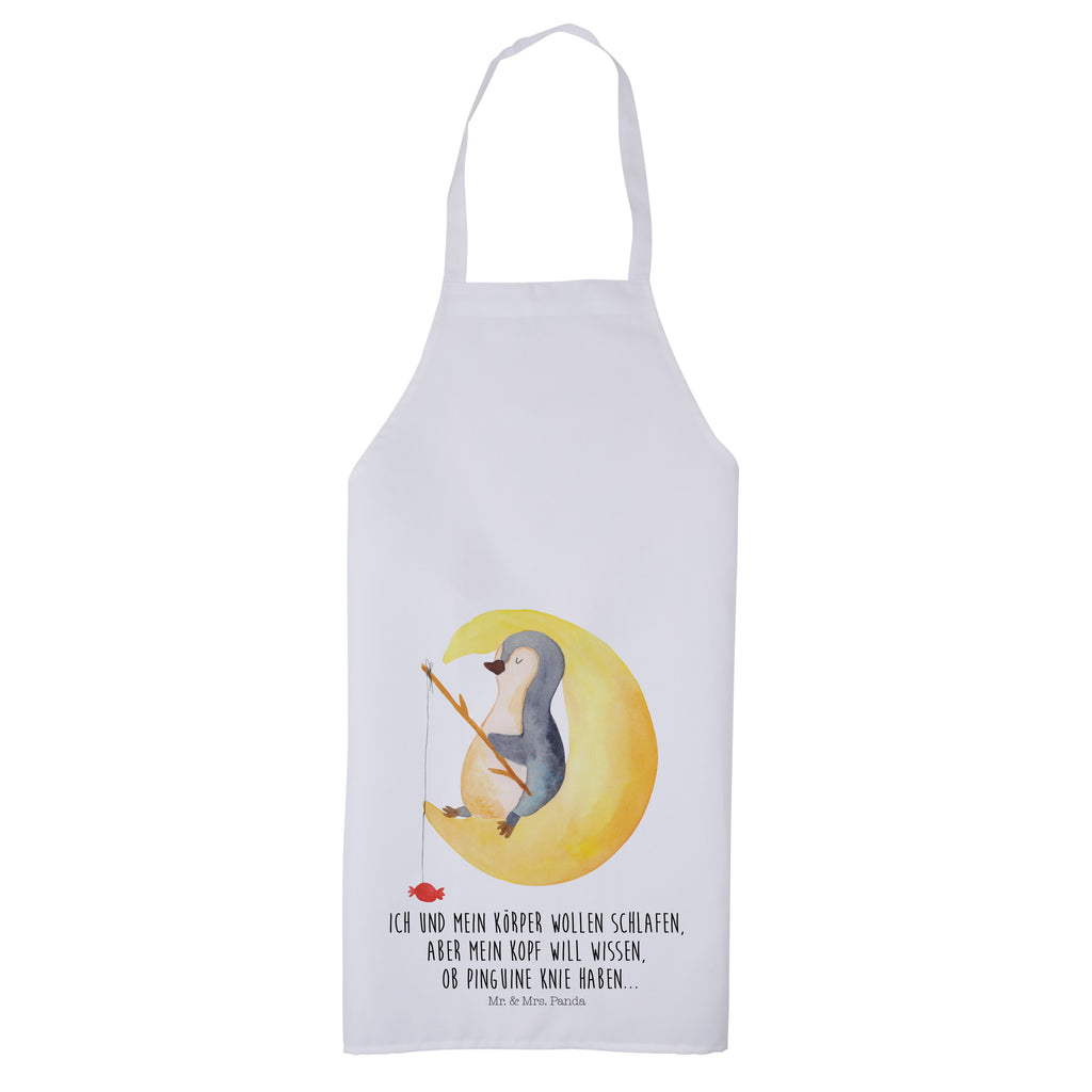 Kochschürze Pinguin Mond Schürze, Backschürze, Küchenschürze, Grillschürze, Latzschürze, Pinguin, Pinguine, Spruch, schlafen, Nachtruhe, Einschlafen, Schlafzimmer, Schlafstörungen, Gästezimmer