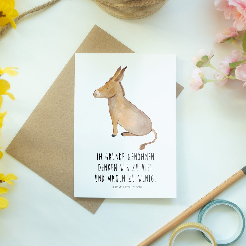 Grußkarte Esel Klappkarte, Einladungskarte, Glückwunschkarte, Hochzeitskarte, Geburtstagskarte, Karte, Tiermotive, Gute Laune, lustige Sprüche, Tiere, Esel, Weisheit, Lebensmut, Lebensglück, Ziel, Lebensziel, Mut, erfolg, tapferkeit, positive gedanken, zuversicht