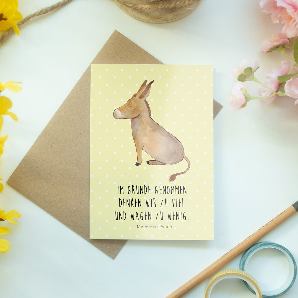 Grußkarte Esel Klappkarte, Einladungskarte, Glückwunschkarte, Hochzeitskarte, Geburtstagskarte, Karte, Tiermotive, Gute Laune, lustige Sprüche, Tiere, Esel, Weisheit, Lebensmut, Lebensglück, Ziel, Lebensziel, Mut, erfolg, tapferkeit, positive gedanken, zuversicht