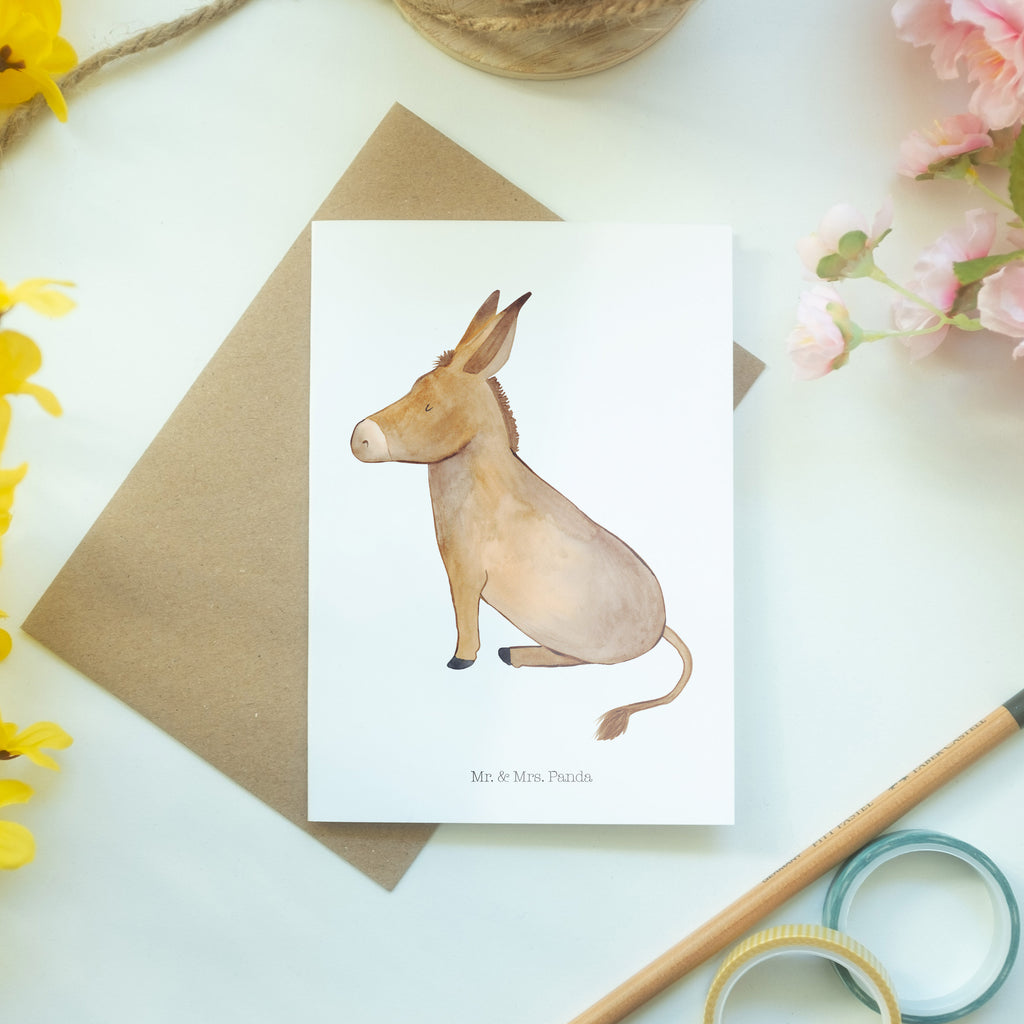 Grußkarte Esel Klappkarte, Einladungskarte, Glückwunschkarte, Hochzeitskarte, Geburtstagskarte, Karte, Tiermotive, Gute Laune, lustige Sprüche, Tiere, Esel, Weisheit, Lebensmut, Lebensglück, Ziel, Lebensziel, Mut, erfolg, tapferkeit, positive gedanken, zuversicht