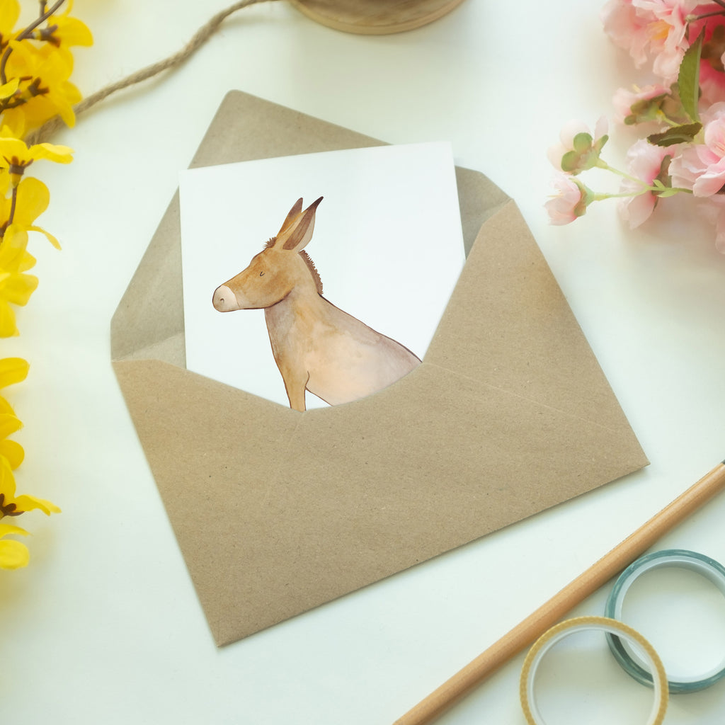 Grußkarte Esel Klappkarte, Einladungskarte, Glückwunschkarte, Hochzeitskarte, Geburtstagskarte, Karte, Tiermotive, Gute Laune, lustige Sprüche, Tiere, Esel, Weisheit, Lebensmut, Lebensglück, Ziel, Lebensziel, Mut, erfolg, tapferkeit, positive gedanken, zuversicht