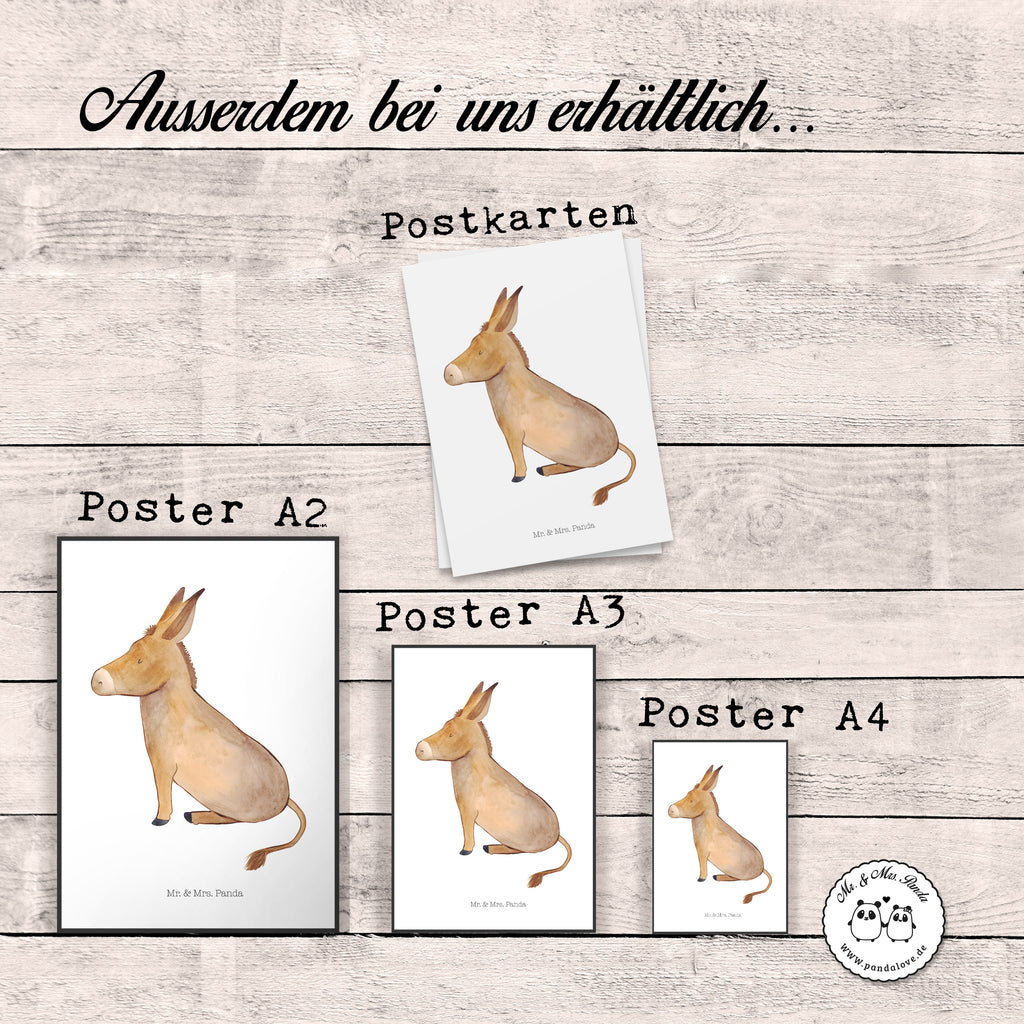 Poster Esel Poster, Wandposter, Bild, Wanddeko, Küchenposter, Kinderposter, Wanddeko Bild, Raumdekoration, Wanddekoration, Handgemaltes Poster, Mr. & Mrs. Panda Poster, Designposter, Kunstdruck, Posterdruck, Tiermotive, Gute Laune, lustige Sprüche, Tiere, Esel, Weisheit, Lebensmut, Lebensglück, Ziel, Lebensziel, Mut, erfolg, tapferkeit, positive gedanken, zuversicht