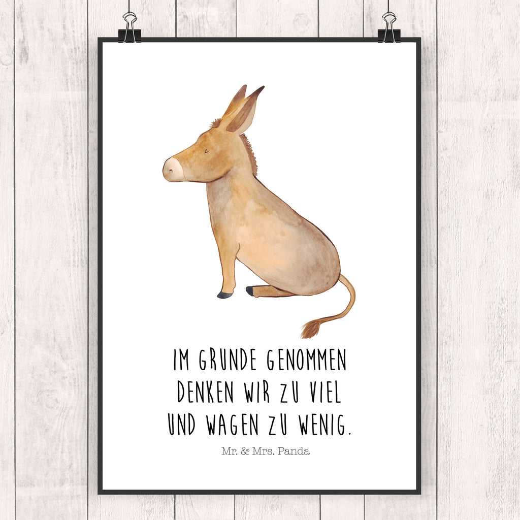 Poster Esel Poster, Wandposter, Bild, Wanddeko, Küchenposter, Kinderposter, Wanddeko Bild, Raumdekoration, Wanddekoration, Handgemaltes Poster, Mr. & Mrs. Panda Poster, Designposter, Kunstdruck, Posterdruck, Tiermotive, Gute Laune, lustige Sprüche, Tiere, Esel, Weisheit, Lebensmut, Lebensglück, Ziel, Lebensziel, Mut, erfolg, tapferkeit, positive gedanken, zuversicht