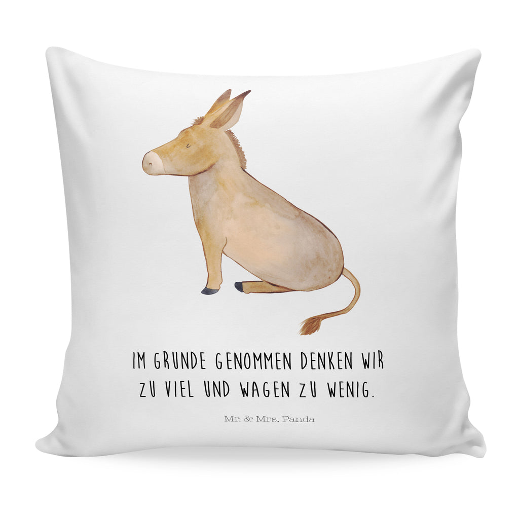 40x40 Kissen Esel Kissenhülle, Kopfkissen, Sofakissen, Dekokissen, Motivkissen, Tiermotive, Gute Laune, lustige Sprüche, Tiere, Esel, Weisheit, Lebensmut, Lebensglück, Ziel, Lebensziel, Mut, erfolg, tapferkeit, positive gedanken, zuversicht