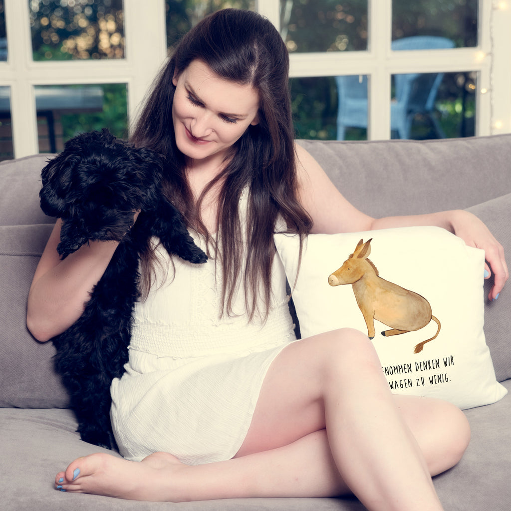 40x40 Kissen Esel Kissenhülle, Kopfkissen, Sofakissen, Dekokissen, Motivkissen, Tiermotive, Gute Laune, lustige Sprüche, Tiere, Esel, Weisheit, Lebensmut, Lebensglück, Ziel, Lebensziel, Mut, erfolg, tapferkeit, positive gedanken, zuversicht