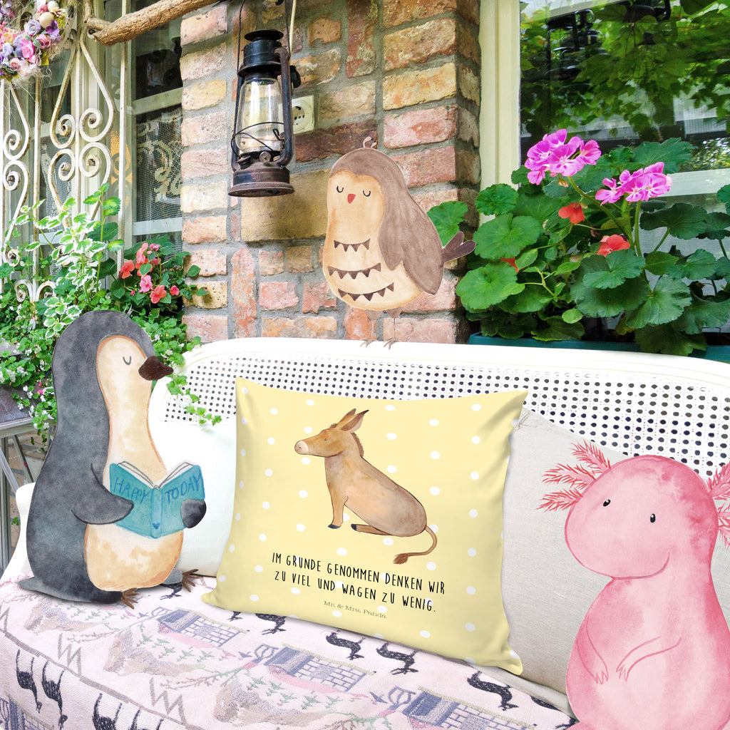 40x40 Kissen Esel Kissenhülle, Kopfkissen, Sofakissen, Dekokissen, Motivkissen, Tiermotive, Gute Laune, lustige Sprüche, Tiere, Esel, Weisheit, Lebensmut, Lebensglück, Ziel, Lebensziel, Mut, erfolg, tapferkeit, positive gedanken, zuversicht