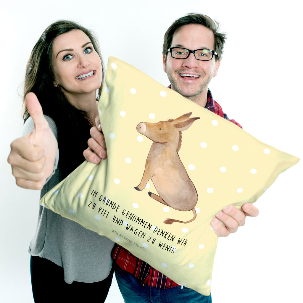 40x40 Kissen Esel Kissenhülle, Kopfkissen, Sofakissen, Dekokissen, Motivkissen, Tiermotive, Gute Laune, lustige Sprüche, Tiere, Esel, Weisheit, Lebensmut, Lebensglück, Ziel, Lebensziel, Mut, erfolg, tapferkeit, positive gedanken, zuversicht