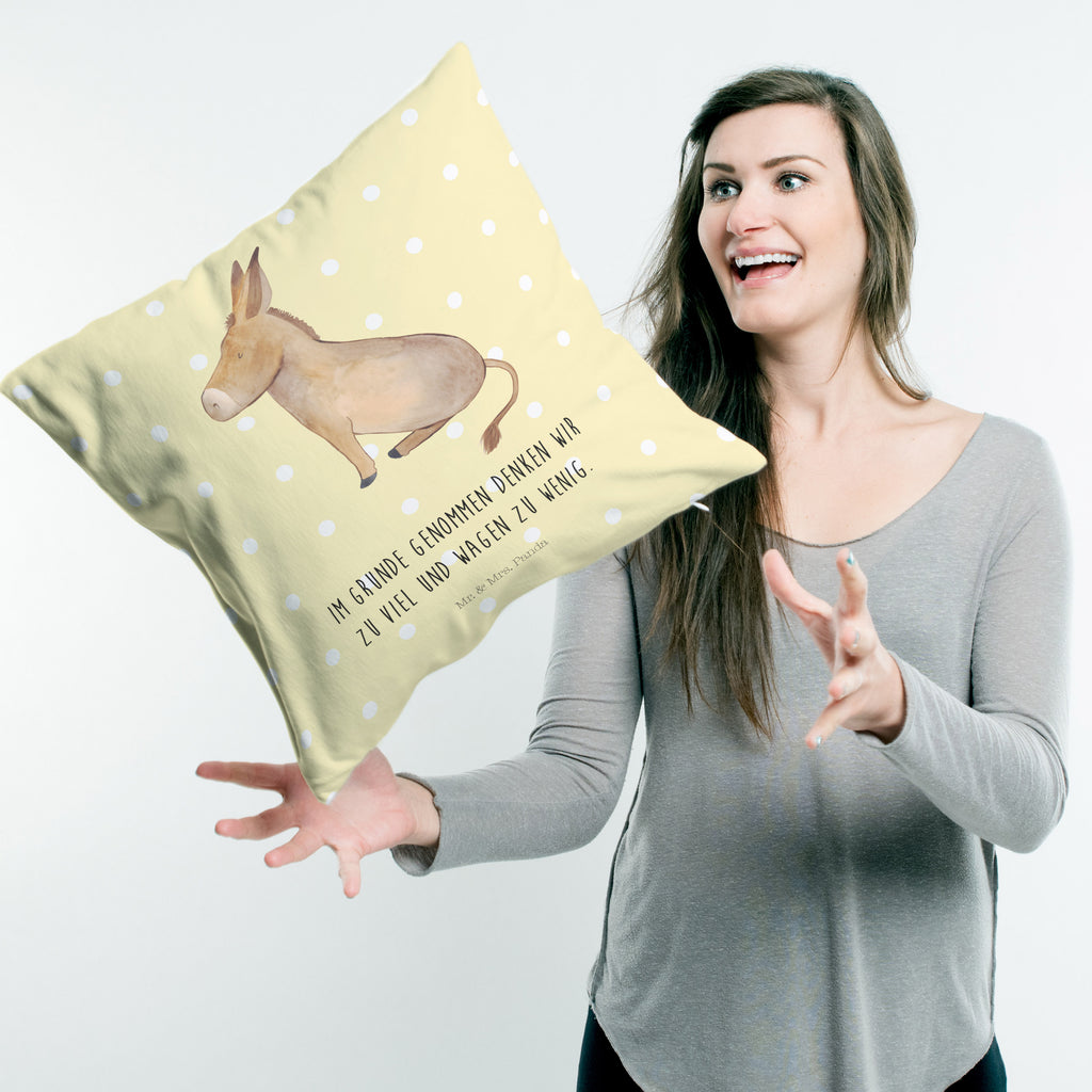 40x40 Kissen Esel Kissenhülle, Kopfkissen, Sofakissen, Dekokissen, Motivkissen, Tiermotive, Gute Laune, lustige Sprüche, Tiere, Esel, Weisheit, Lebensmut, Lebensglück, Ziel, Lebensziel, Mut, erfolg, tapferkeit, positive gedanken, zuversicht