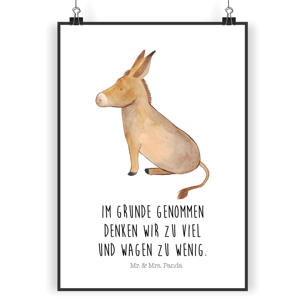 Poster Esel Poster, Wandposter, Bild, Wanddeko, Küchenposter, Kinderposter, Wanddeko Bild, Raumdekoration, Wanddekoration, Handgemaltes Poster, Mr. & Mrs. Panda Poster, Designposter, Kunstdruck, Posterdruck, Tiermotive, Gute Laune, lustige Sprüche, Tiere, Esel, Weisheit, Lebensmut, Lebensglück, Ziel, Lebensziel, Mut, erfolg, tapferkeit, positive gedanken, zuversicht