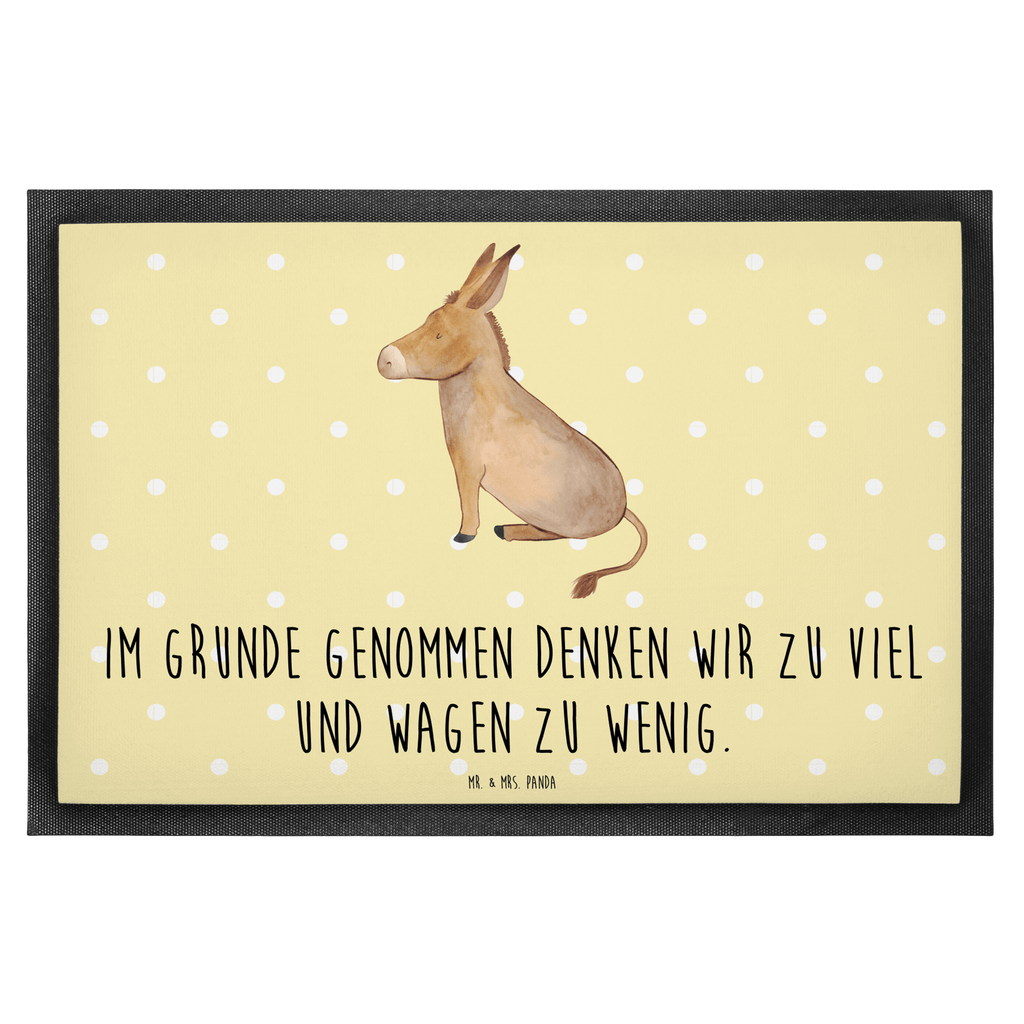 Fußmatte Esel Esel, Weisheit, Lebensmut, Lebensglück, Ziel, Lebensziel, Mut, erfolg, tapferkeit, positive gedanken, zuversicht Türvorleger, Schmutzmatte, Fußabtreter, Matte, Schmutzfänger, Fußabstreifer, Schmutzfangmatte, Türmatte, Motivfußmatte,  Haustürmatte, Vorleger  süße Tiermotive, gute Laune, lustige Sprüche, Tiere