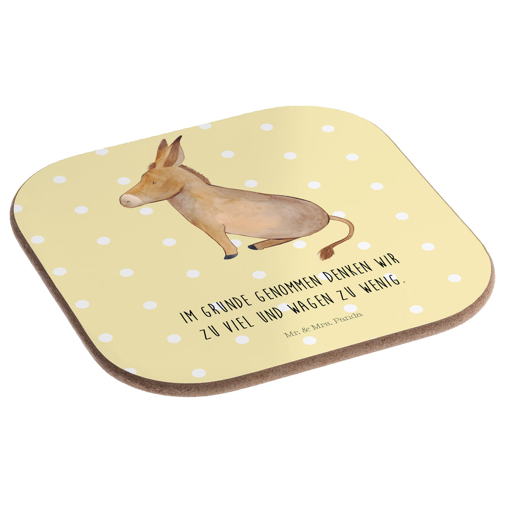 Quadratische Untersetzer Esel Bierdeckel, Glasuntersetzer, Untersetzer Gläser, Getränkeuntersetzer, Tiermotive, Gute Laune, lustige Sprüche, Tiere, Esel, Weisheit, Lebensmut, Lebensglück, Ziel, Lebensziel, Mut, erfolg, tapferkeit, positive gedanken, zuversicht