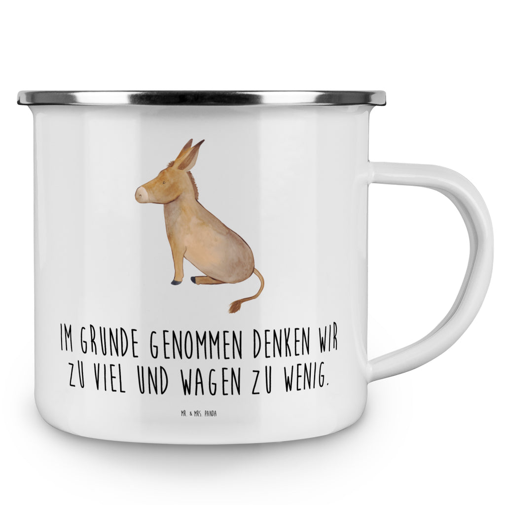 Camping Emaille Tasse Esel Campingtasse, Trinkbecher, Metalltasse, Outdoor Tasse, Emaille Trinkbecher, Blechtasse Outdoor, Emaille Campingbecher, Edelstahl Trinkbecher, Metalltasse für Camping, Kaffee Blechtasse, Camping Tasse Metall, Tiermotive, Gute Laune, lustige Sprüche, Tiere, Esel, Weisheit, Lebensmut, Lebensglück, Ziel, Lebensziel, Mut, erfolg, tapferkeit, positive gedanken, zuversicht