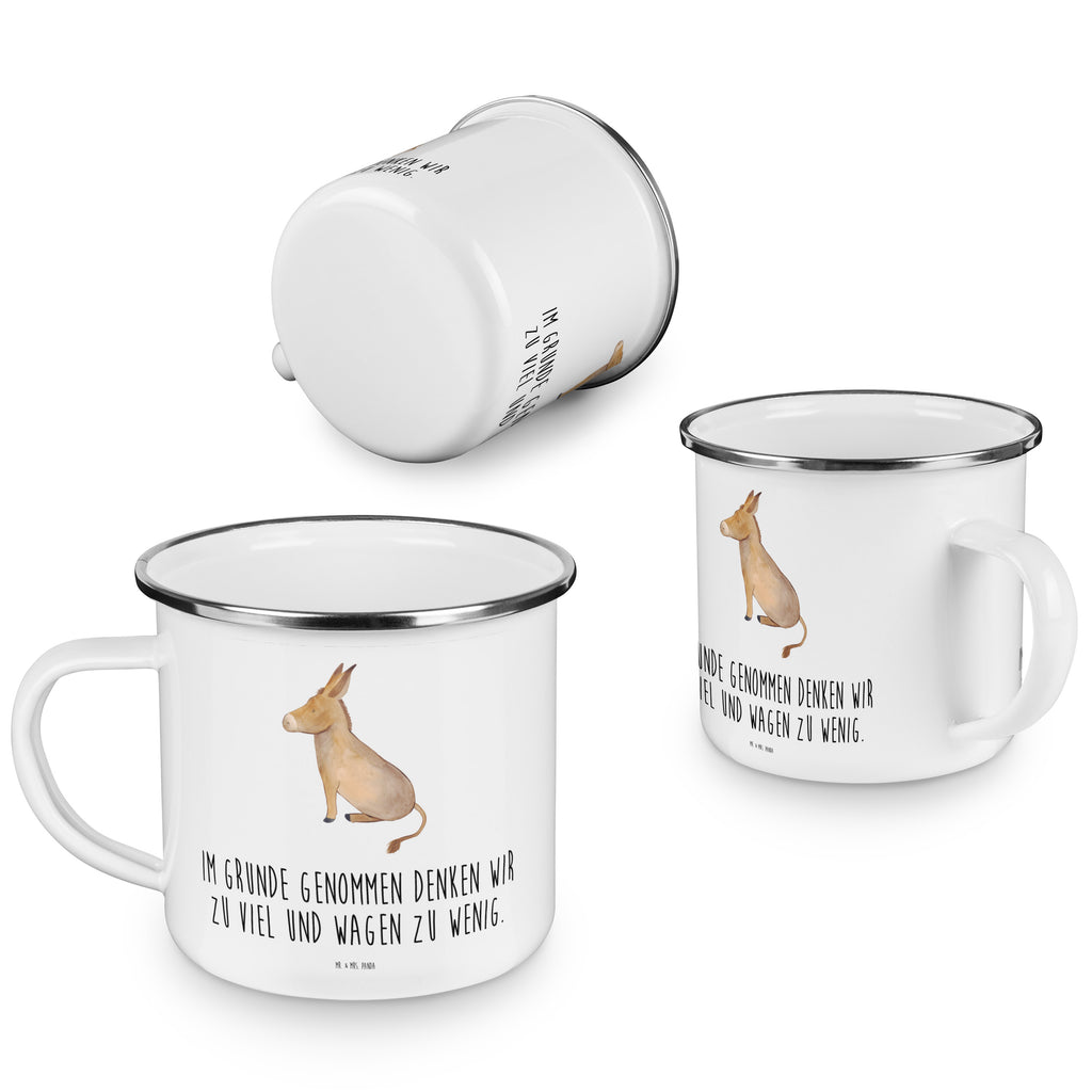 Camping Emaille Tasse Esel Campingtasse, Trinkbecher, Metalltasse, Outdoor Tasse, Emaille Trinkbecher, Blechtasse Outdoor, Emaille Campingbecher, Edelstahl Trinkbecher, Metalltasse für Camping, Kaffee Blechtasse, Camping Tasse Metall, Tiermotive, Gute Laune, lustige Sprüche, Tiere, Esel, Weisheit, Lebensmut, Lebensglück, Ziel, Lebensziel, Mut, erfolg, tapferkeit, positive gedanken, zuversicht