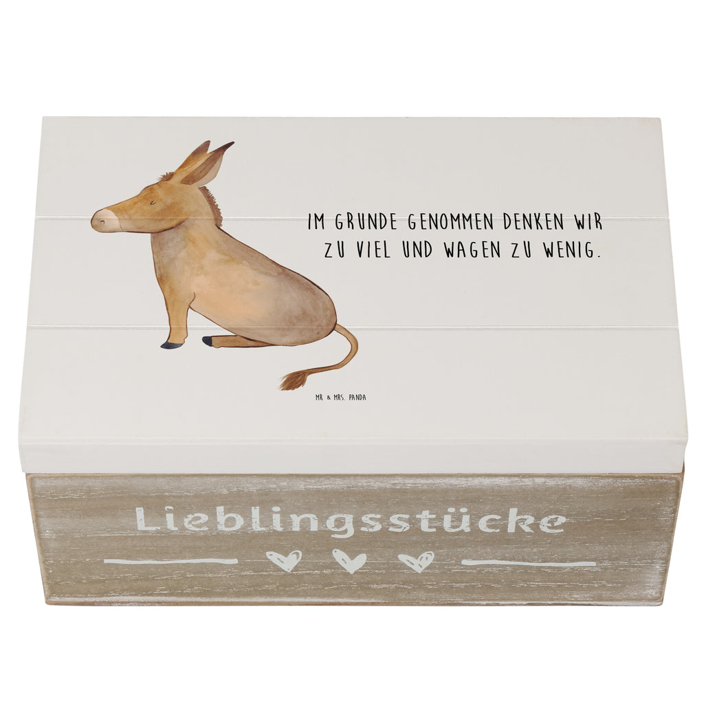Holzkiste Esel Holzkiste, Kiste, Schatzkiste, Truhe, Schatulle, XXL, Erinnerungsbox, Erinnerungskiste, Dekokiste, Aufbewahrungsbox, Tiermotive, Gute Laune, lustige Sprüche, Tiere, Esel, Weisheit, Lebensmut, Lebensglück, Ziel, Lebensziel, Mut, erfolg, tapferkeit, positive gedanken, zuversicht