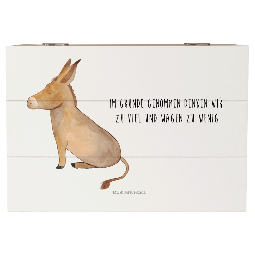 Holzkiste Esel Holzkiste, Kiste, Schatzkiste, Truhe, Schatulle, XXL, Erinnerungsbox, Erinnerungskiste, Dekokiste, Aufbewahrungsbox, Tiermotive, Gute Laune, lustige Sprüche, Tiere, Esel, Weisheit, Lebensmut, Lebensglück, Ziel, Lebensziel, Mut, erfolg, tapferkeit, positive gedanken, zuversicht