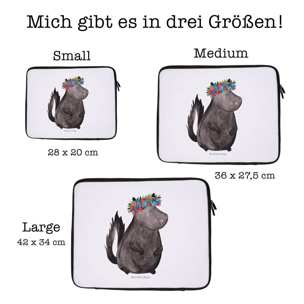 27 x 36 Notebook Tasche  Stinktier Blumenmaedchen Notebook Tasche, Laptop, Computertasche, Tasche, Damen, Schutzhülle, Stinktier, Skunk, Wildtier, Raubtier, Stinker, Stinki, Yoga, Namaste, Lebe, Liebe, Lache