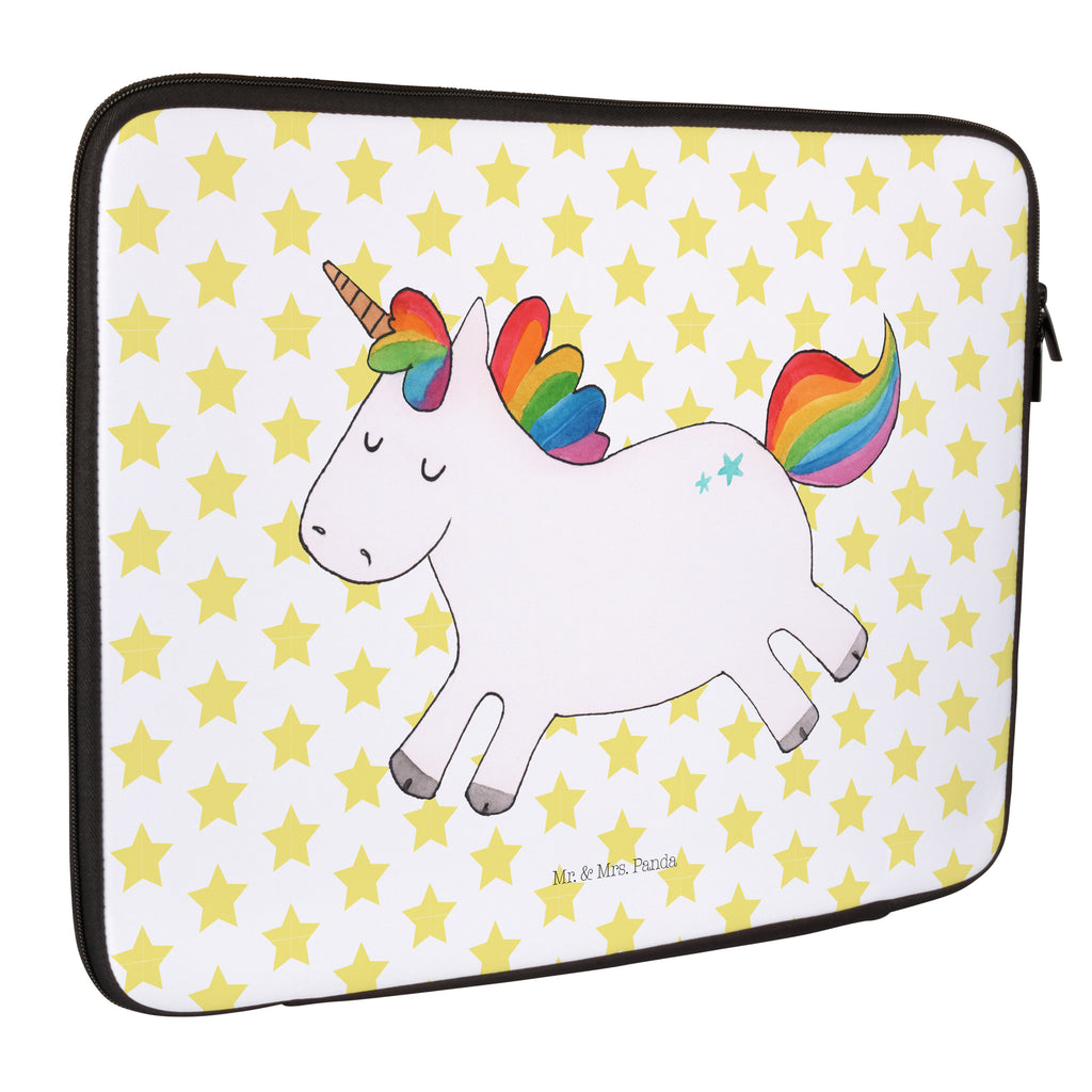 33 x 42 Notebook Tasche Einhorn Happy Notebook Tasche, Laptop, Computertasche, Tasche, Schutzhülle, Einhorn, Einhörner, Einhorn Deko, Pegasus, Unicorn, glücklich, fröhlich, Spaß, Freude, Lebensfreude, witzig, spannend, Lächeln, Lachen