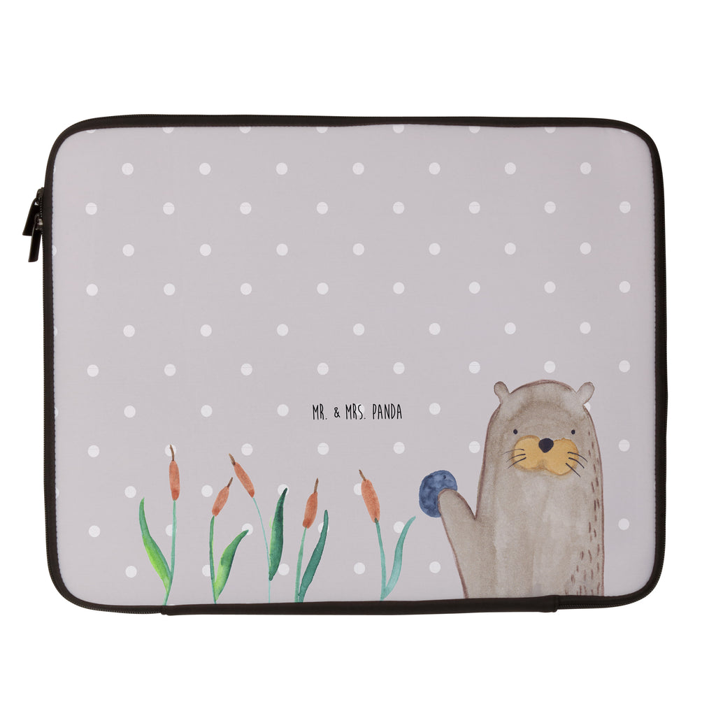 33 x 42 Notebook Tasche Otter mit Stein Notebook Tasche, Laptop, Computertasche, Tasche, Schutzhülle, Otter, Fischotter, Seeotter, Otter Seeotter See Otter