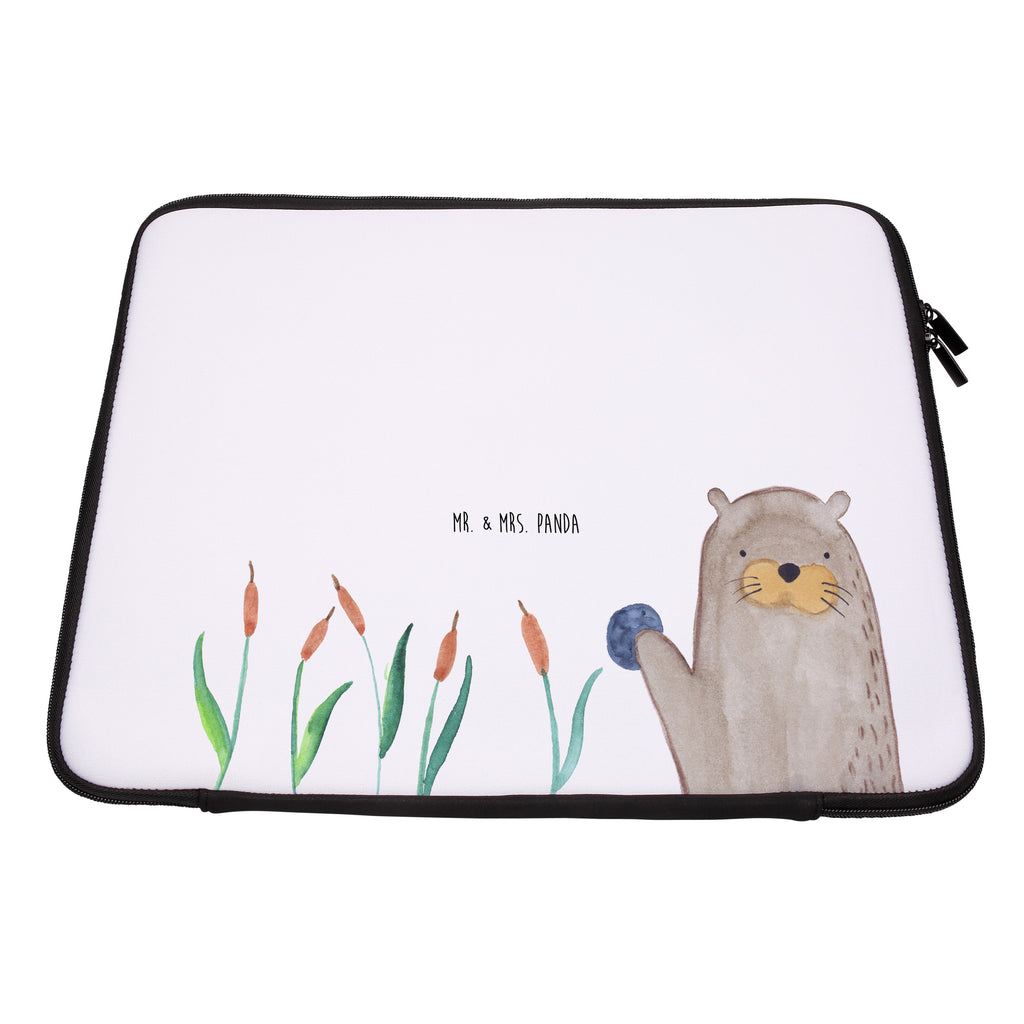 33 x 42 Notebook Tasche Otter mit Stein Notebook Tasche, Laptop, Computertasche, Tasche, Schutzhülle, Otter, Fischotter, Seeotter, Otter Seeotter See Otter