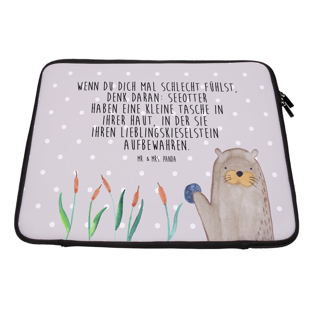 33 x 42 Notebook Tasche Otter mit Stein Notebook Tasche, Laptop, Computertasche, Tasche, Schutzhülle, Otter, Fischotter, Seeotter, Otter Seeotter See Otter