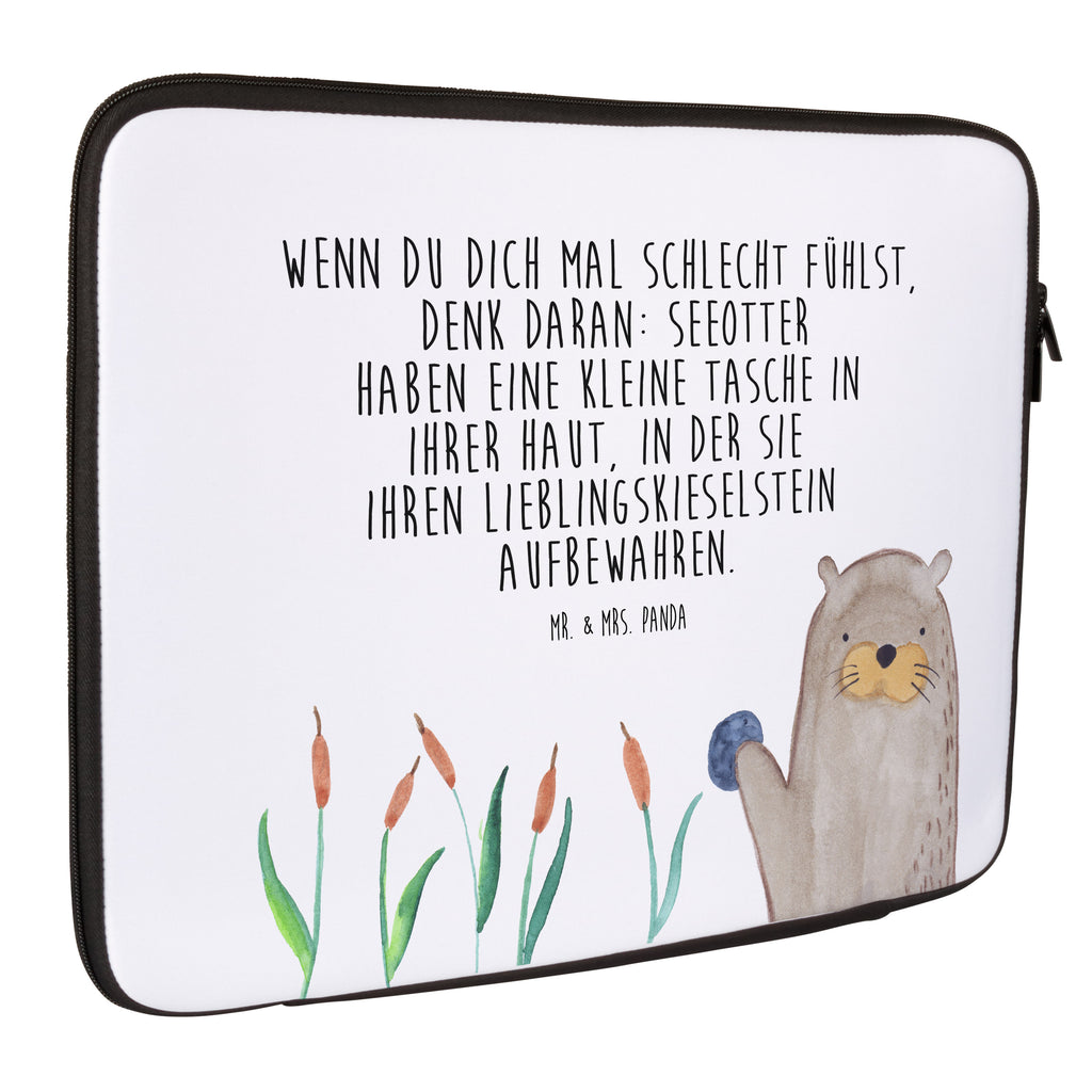 33 x 42 Notebook Tasche Otter mit Stein Notebook Tasche, Laptop, Computertasche, Tasche, Schutzhülle, Otter, Fischotter, Seeotter, Otter Seeotter See Otter