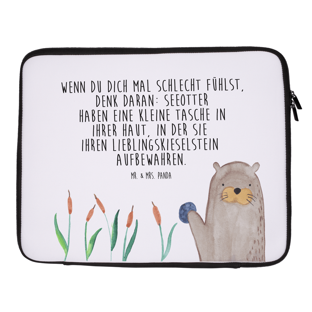 27 x 36 Notebook Tasche  Otter mit Stein Notebook Tasche, Laptop, Computertasche, Tasche, Damen, Schutzhülle, Otter, Fischotter, Seeotter, Otter Seeotter See Otter