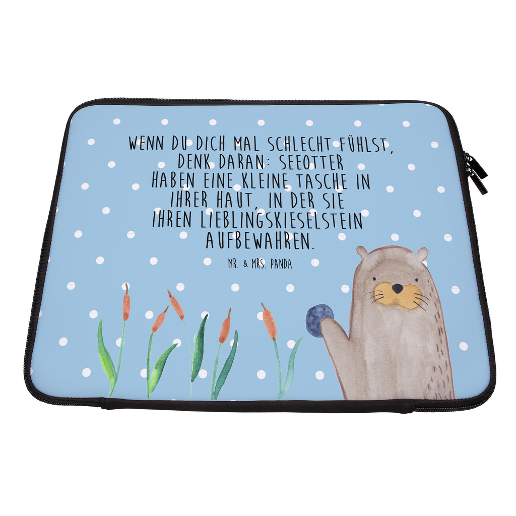 27 x 36 Notebook Tasche  Otter mit Stein Notebook Tasche, Laptop, Computertasche, Tasche, Damen, Schutzhülle, Otter, Fischotter, Seeotter, Otter Seeotter See Otter