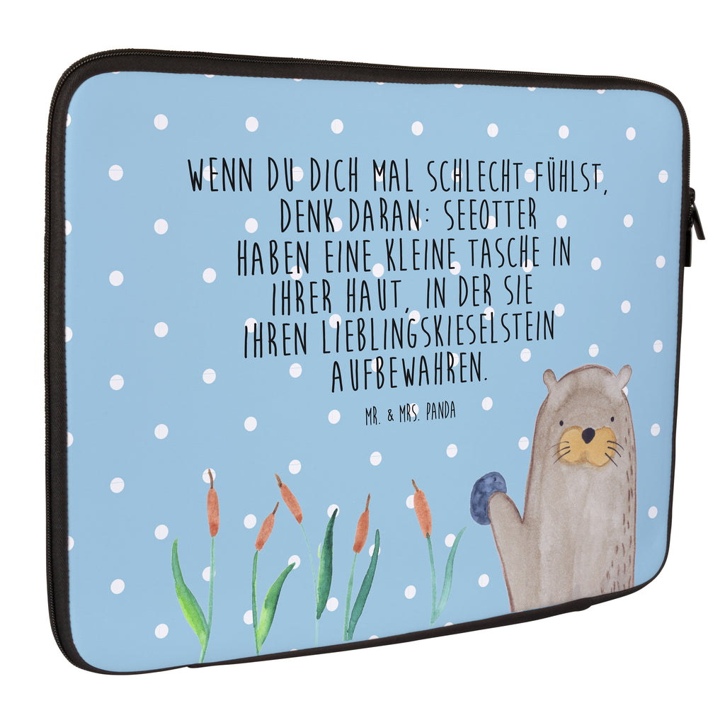 27 x 36 Notebook Tasche  Otter mit Stein Notebook Tasche, Laptop, Computertasche, Tasche, Damen, Schutzhülle, Otter, Fischotter, Seeotter, Otter Seeotter See Otter