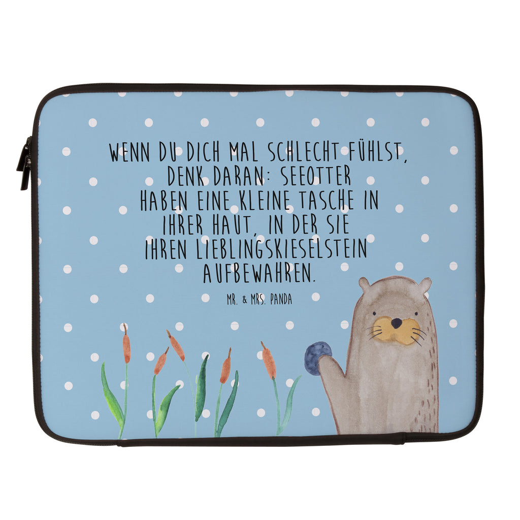 27 x 36 Notebook Tasche  Otter mit Stein Notebook Tasche, Laptop, Computertasche, Tasche, Damen, Schutzhülle, Otter, Fischotter, Seeotter, Otter Seeotter See Otter