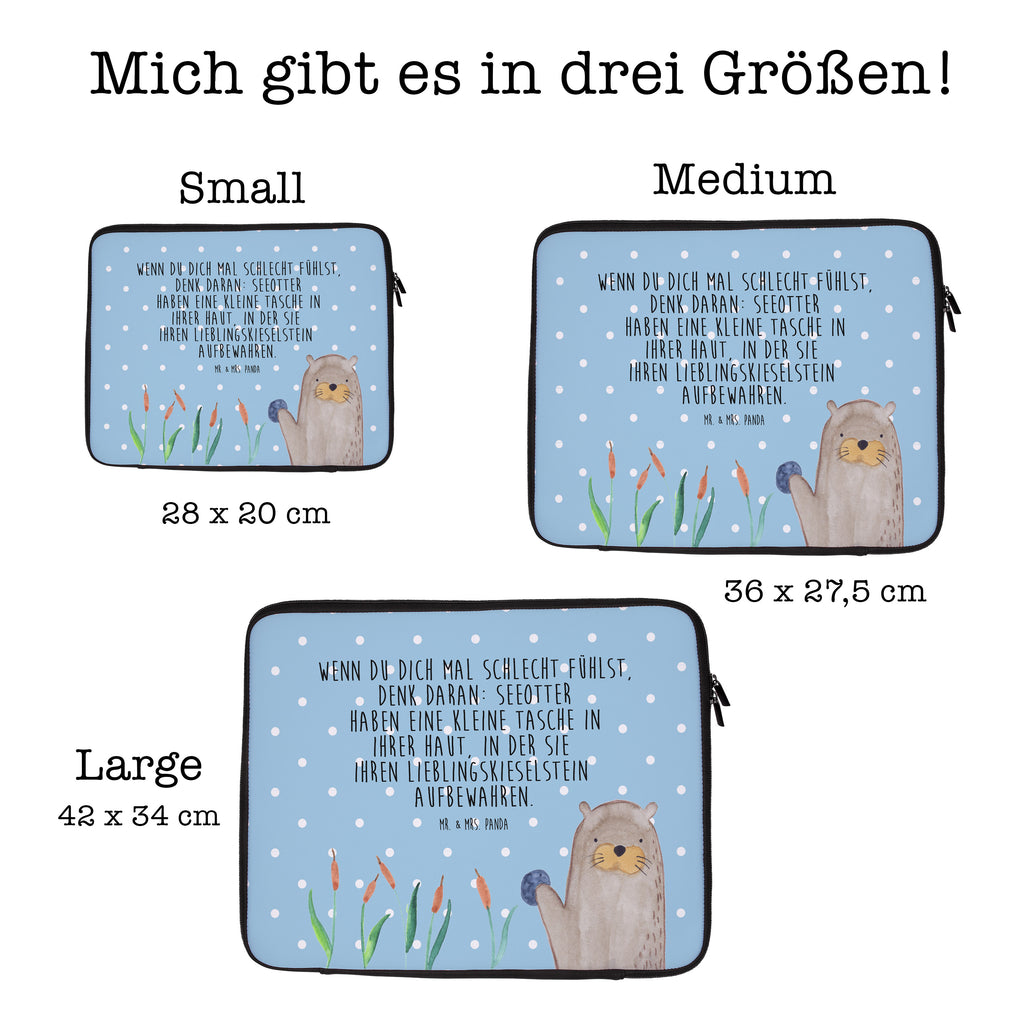 27 x 36 Notebook Tasche  Otter mit Stein Notebook Tasche, Laptop, Computertasche, Tasche, Damen, Schutzhülle, Otter, Fischotter, Seeotter, Otter Seeotter See Otter