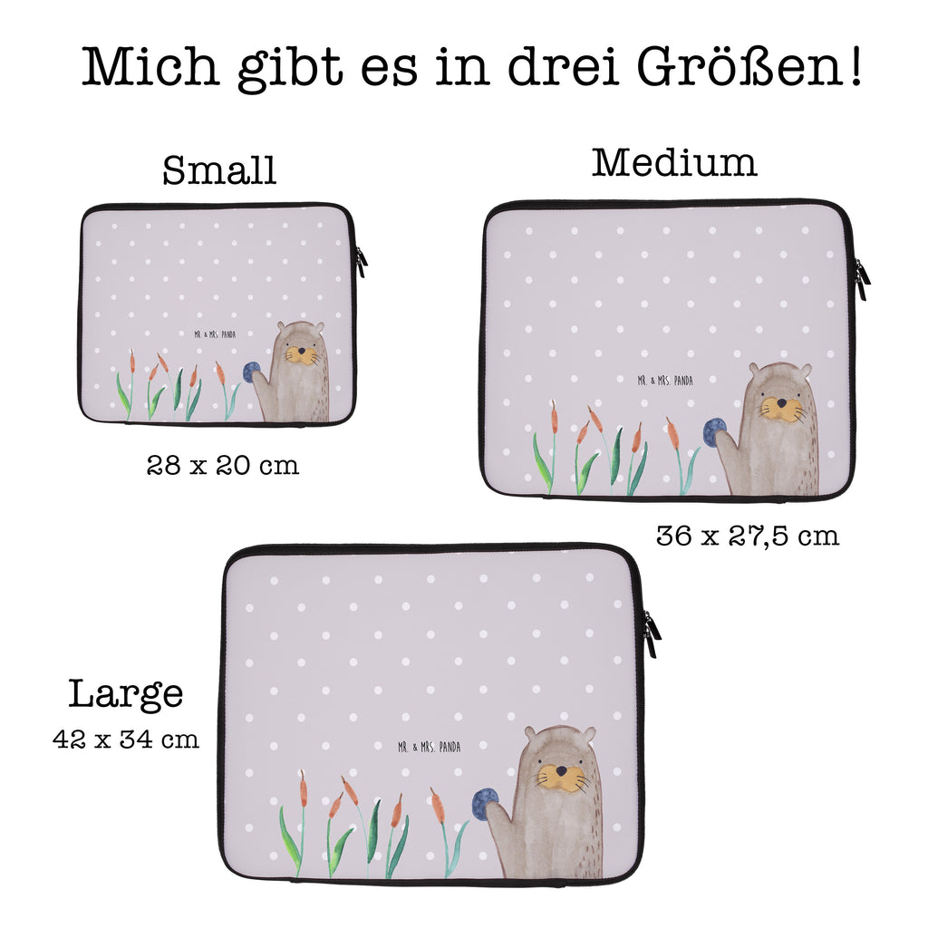 27 x 36 Notebook Tasche  Otter mit Stein Notebook Tasche, Laptop, Computertasche, Tasche, Damen, Schutzhülle, Otter, Fischotter, Seeotter, Otter Seeotter See Otter
