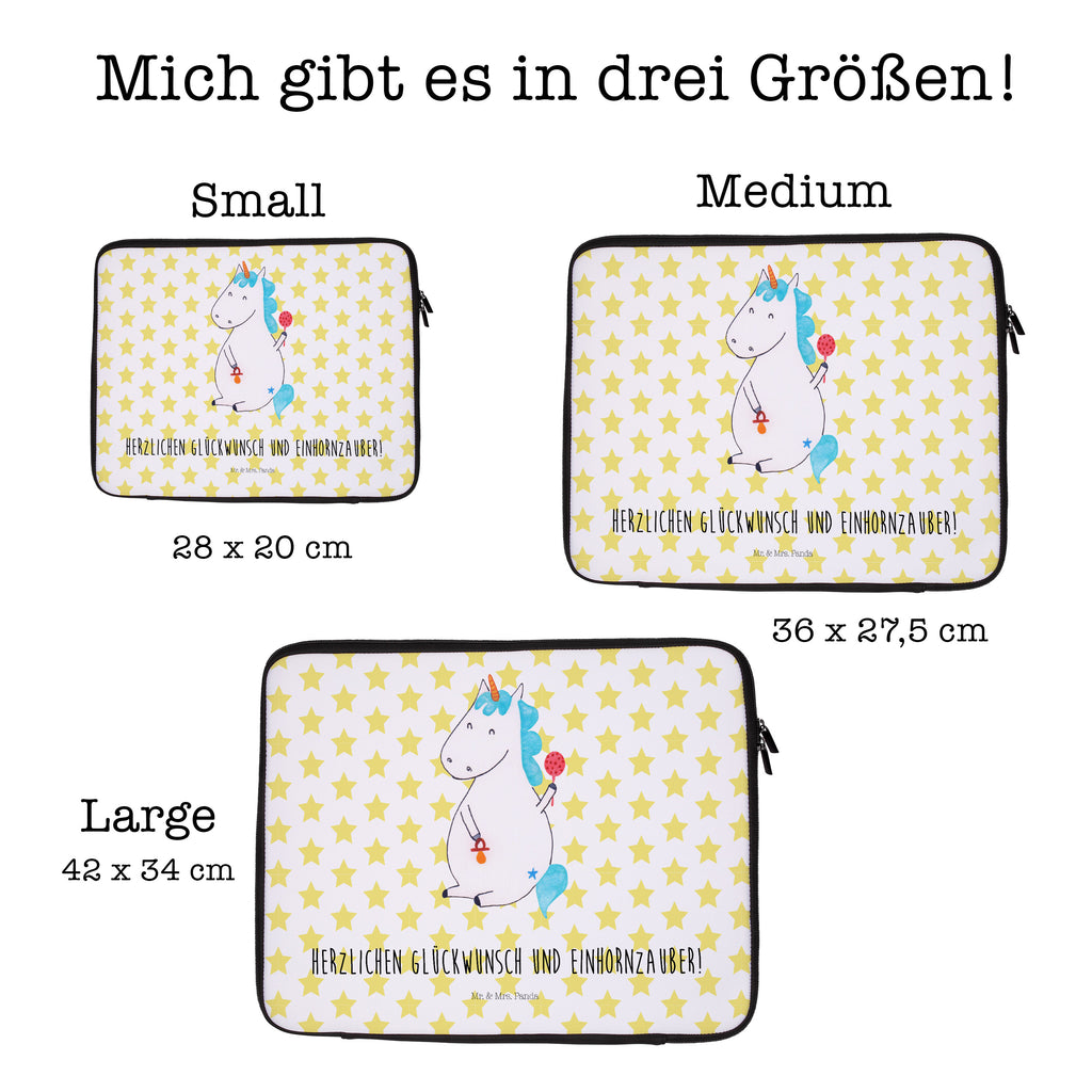 33 x 42 Notebook Tasche Einhorn Baby Notebook Tasche, Laptop, Computertasche, Tasche, Schutzhülle, Einhorn, Einhörner, Einhorn Deko, Pegasus, Unicorn, Mutter, Geburt, Geburtstag, erstes Kind, Baby, Babyglück, Nachwuchs, Eltern, Party, Kind, Schnuller