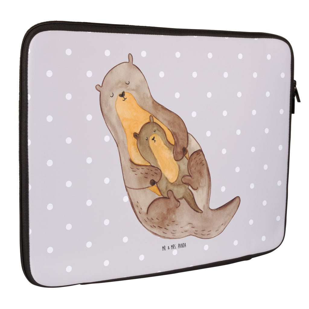 33 x 42 Notebook Tasche Otter mit Kind Notebook Tasche, Laptop, Computertasche, Tasche, Schutzhülle, Otter, Fischotter, Seeotter, Otter Seeotter See Otter