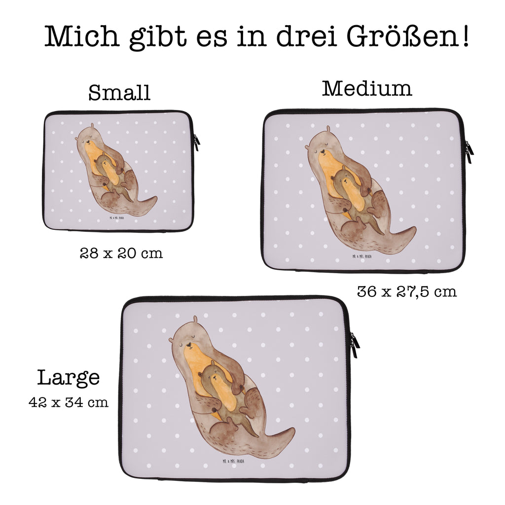 33 x 42 Notebook Tasche Otter mit Kind Notebook Tasche, Laptop, Computertasche, Tasche, Schutzhülle, Otter, Fischotter, Seeotter, Otter Seeotter See Otter