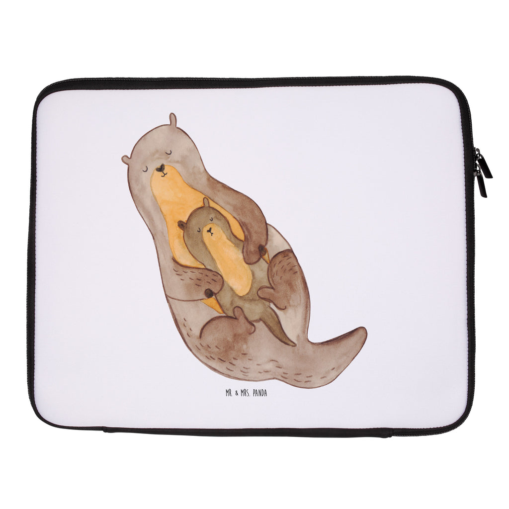 33 x 42 Notebook Tasche Otter mit Kind Notebook Tasche, Laptop, Computertasche, Tasche, Schutzhülle, Otter, Fischotter, Seeotter, Otter Seeotter See Otter