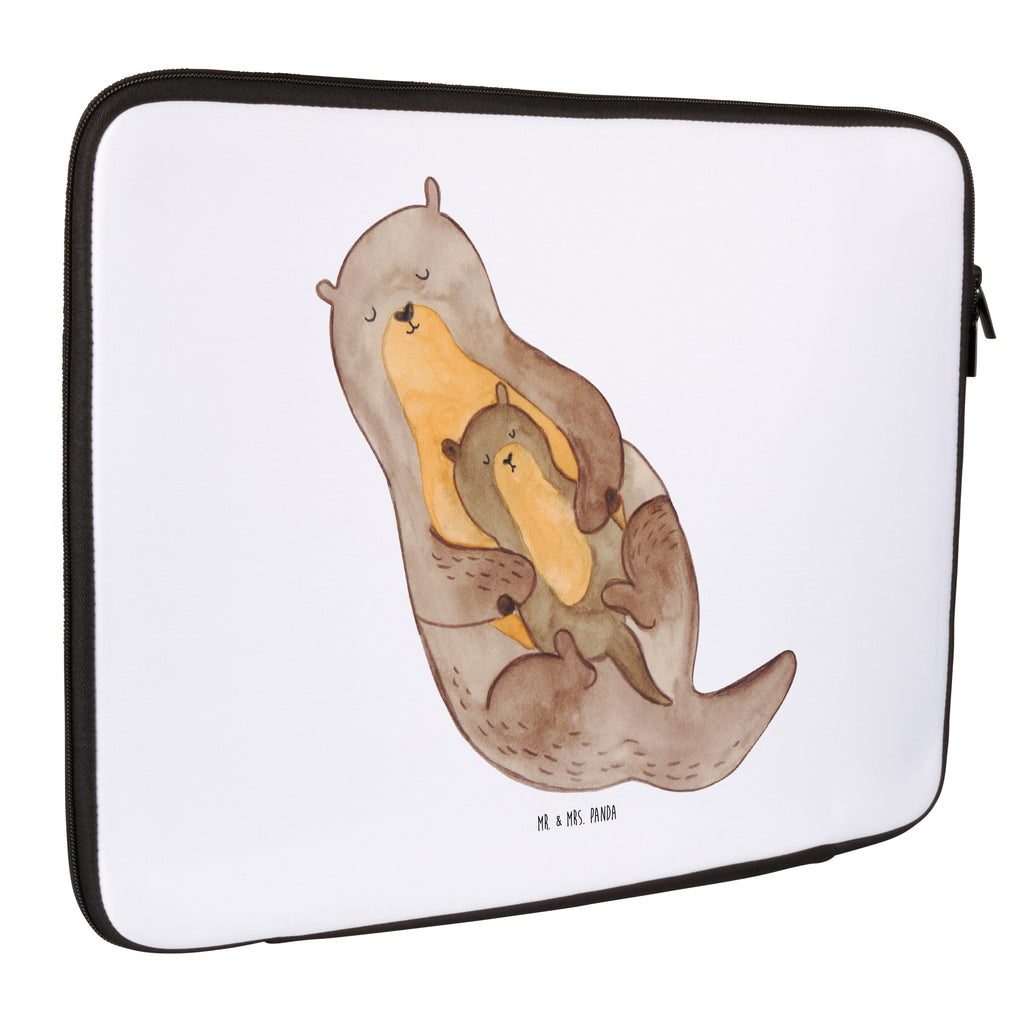 33 x 42 Notebook Tasche Otter mit Kind Notebook Tasche, Laptop, Computertasche, Tasche, Schutzhülle, Otter, Fischotter, Seeotter, Otter Seeotter See Otter