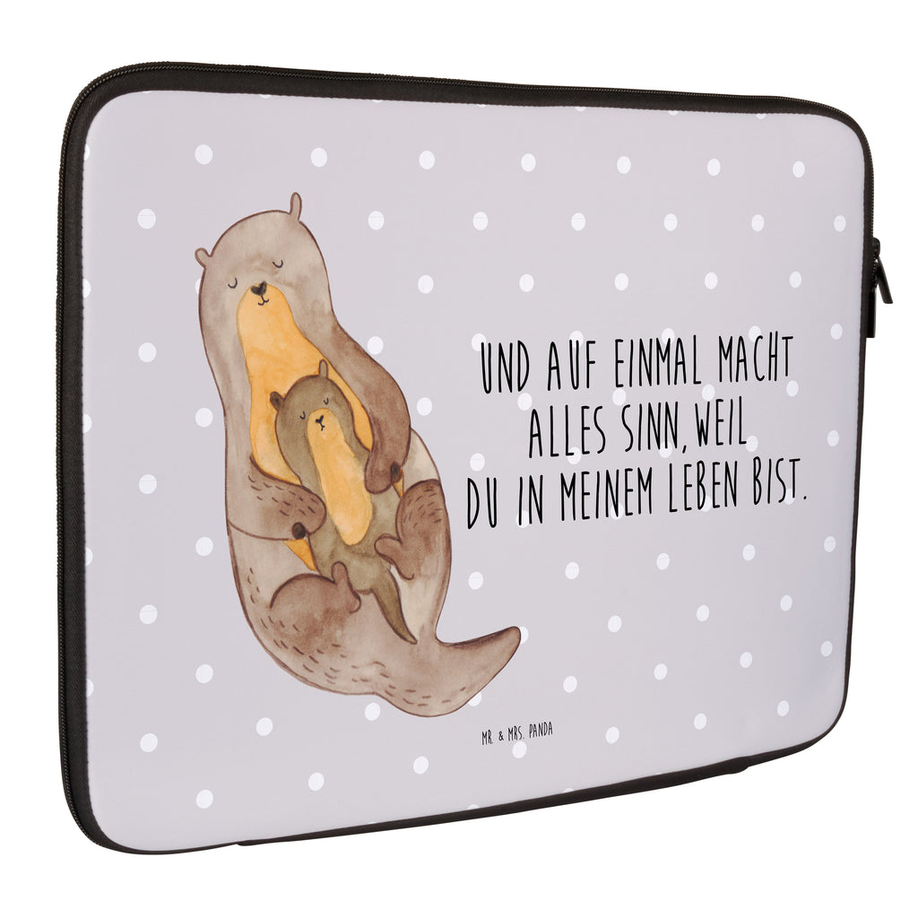 33 x 42 Notebook Tasche Otter mit Kind Notebook Tasche, Laptop, Computertasche, Tasche, Schutzhülle, Otter, Fischotter, Seeotter, Otter Seeotter See Otter