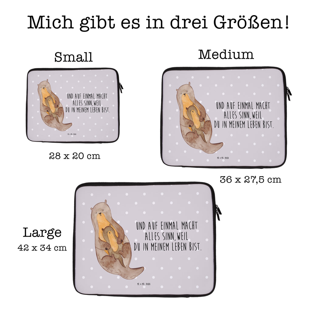 33 x 42 Notebook Tasche Otter mit Kind Notebook Tasche, Laptop, Computertasche, Tasche, Schutzhülle, Otter, Fischotter, Seeotter, Otter Seeotter See Otter