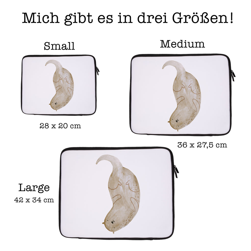 33 x 42 Notebook Tasche Otter kopfüber Notebook Tasche, Laptop, Computertasche, Tasche, Schutzhülle, Otter, Fischotter, Seeotter, Otter Seeotter See Otter