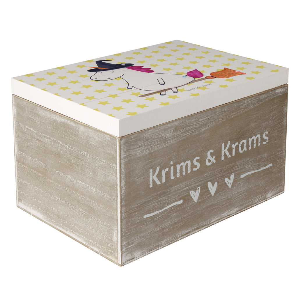 Holzkiste Einhorn Hexe Holzkiste, Kiste, Schatzkiste, Truhe, Schatulle, XXL, Erinnerungsbox, Erinnerungskiste, Dekokiste, Aufbewahrungsbox, Einhorn, Einhörner, Einhorn Deko, Pegasus, Unicorn, Frau, Ehefrau, Hexe, Teufel, Engel, Verrückte, Freundin, Leben, Zicke