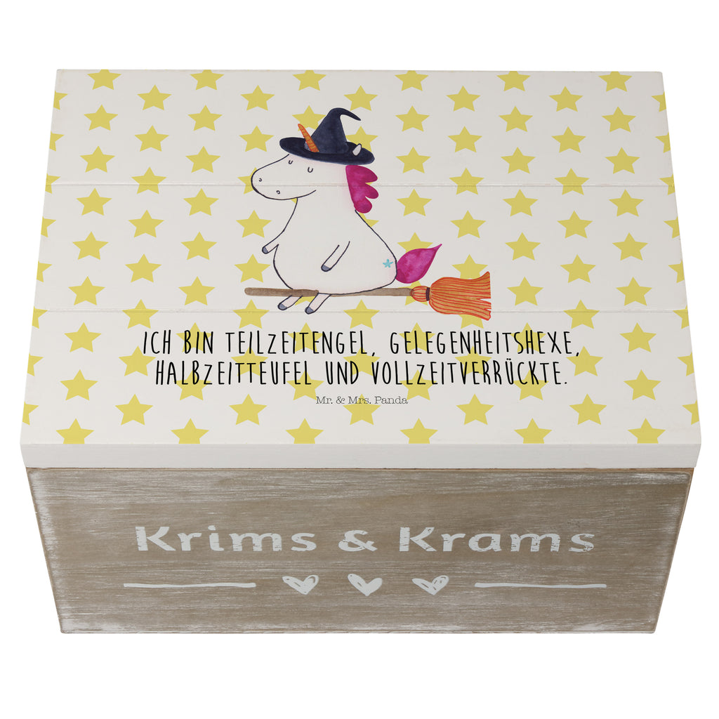 Holzkiste Einhorn Hexe Holzkiste, Kiste, Schatzkiste, Truhe, Schatulle, XXL, Erinnerungsbox, Erinnerungskiste, Dekokiste, Aufbewahrungsbox, Einhorn, Einhörner, Einhorn Deko, Pegasus, Unicorn, Frau, Ehefrau, Hexe, Teufel, Engel, Verrückte, Freundin, Leben, Zicke