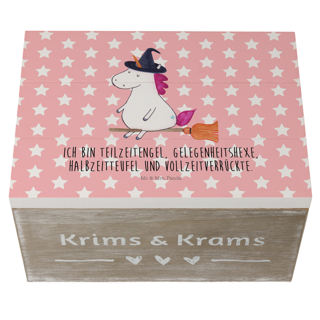 Holzkiste Einhorn Hexe Holzkiste, Kiste, Schatzkiste, Truhe, Schatulle, XXL, Erinnerungsbox, Erinnerungskiste, Dekokiste, Aufbewahrungsbox, Einhorn, Einhörner, Einhorn Deko, Pegasus, Unicorn, Frau, Ehefrau, Hexe, Teufel, Engel, Verrückte, Freundin, Leben, Zicke